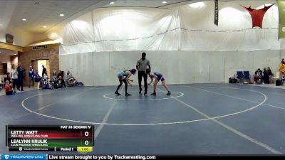 85 lbs Round 2 - Letty Watt, Wes-del Wrestling Club vs Lealynn Krulik, Club Madison Wrestling