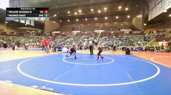 58 lbs Cons. Semi - William Vasquez Iii, Panther Youth Wrestling-CPR vs Warner Grist, Benton Parks Youth Wrestling
