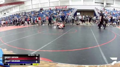 126 lbs Cons. Round 2 - Brody Gipson, IN vs Brady Krueger, IL