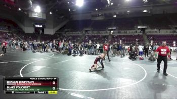 84 lbs Cons. Semi - Blake Folchert, Sutherland Youth Wrestling Club vs Braden Thompson, Colorado Outlaws Youth Wrestling