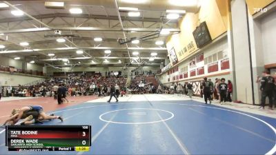 106 lbs Quarterfinal - Tate Bodine, Pima vs Derek Wade, Sahuarita High School