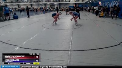 160 lbs Cons. Round 4 - Saydey Scholbrock, North Iowa Area CC vs Hannah Baatz, Iowa Lakes CC