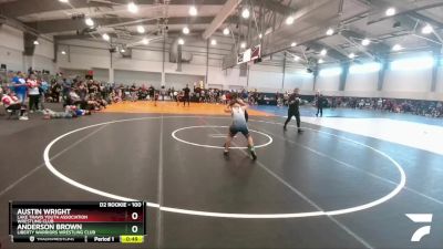 100 lbs 2nd Place Match - Anderson Brown, Liberty Warriors Wrestling Club vs Austin Wright, Lake Travis Youth Association Wrestling Club