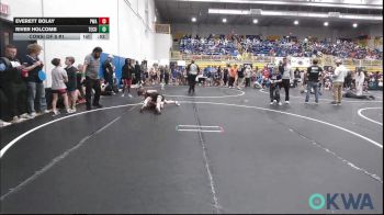 90 lbs Consi Of 8 #1 - Everett Bolay, Perry Wrestling Academy vs River Holcomb, Tecumseh Youth Wrestling