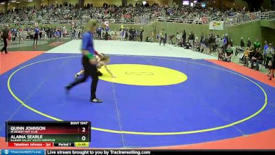 60 lbs Quarterfinal - Alaina Searle, Illinois Valley Youth Wrestlin vs Quinn Johnson, Hi Desert Mat Club