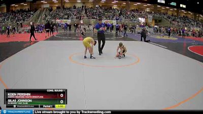 84 lbs Cons. Round 1 - Silas Johnson, Hi Desert Mat Club vs Koen Pershin, North Medford Youth Wrestling