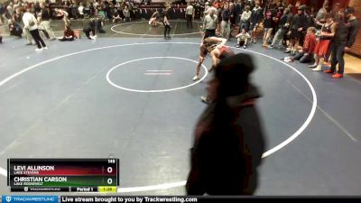 145 lbs Cons. Round 3 - Christian Carson, Lake Roosevelt vs Levi Allinson, Lake Stevens