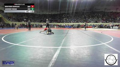 92 lbs Round Of 64 - Brayden Barajas, Grove vs Andrew Ridge, Sperry Wrestling Club