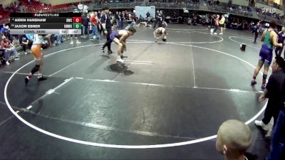 132 lbs Cons. Semi - Jaxon Ebner, Kearney MatCats Wrestling Club vs Aiden Hanshaw, Beatrice Wrestling Club