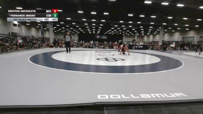 100 lbs 1st Place Match - Brixton Archuleta, Midwest Regional Training Center vs Fernando Jimeno, KT 3 Style Wrestling Club