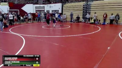 57-58 lbs Round 2 - Julian Howe, Perry Meridian WC vs Chase Morand, Springville