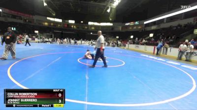 180 lbs Quarterfinal - Johnny Guerrero, Blue Devils vs Collin Robertson, Camp Verde Middle School