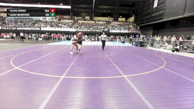 135 lbs Quarterfinal - Olive Jones, Tecumseh-Shawnee Heights HS vs Leah Marovec, De Soto HS