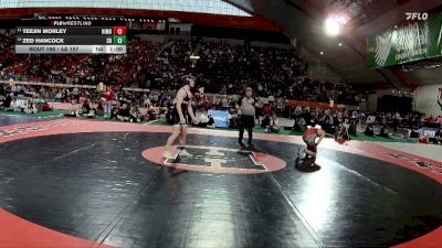 4A 157 lbs Cons. Round 1 - Zed Hancock, Snake River vs Teejin Morley, Kimberly