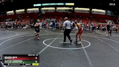 92 lbs Cons. Round 1 - Easton Anderson, Bulldawgs Wrestling Club vs Braden Beck, Empyre WC