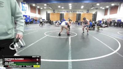 215 lbs Champ. Round 2 - Matthew Olivarez, La Mirada vs Asa Goff, Newport Harbor