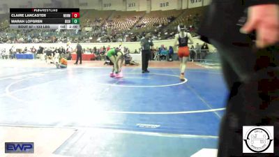 123 lbs Quarterfinal - Claire Lancaster, Norman Jr High vs Marah Lofgren, Bishop McGuinness