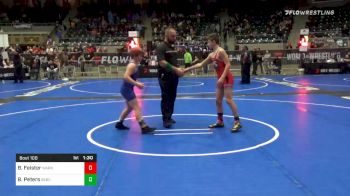 100 lbs Consolation - Brydon Feister, Warner Elite WC vs Boston Peters, Sebolt Wrestling Academy