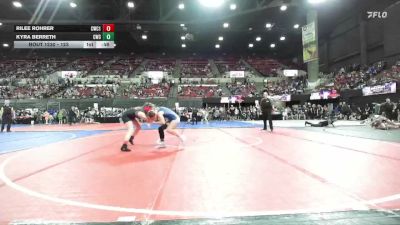 123 lbs Cons. Round 3 - Rilee Rohrer, Powell Wrestling Club vs Kyra Berreth, Chinook Wrestling Club