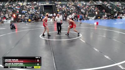 157 lbs Champ. Round 1 - Jacob Taplin, Southwest Minnesota State vs Jacob Blandford, Western Colorado University