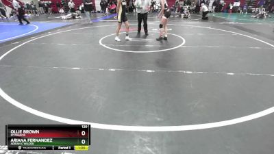 120 lbs Cons. Round 2 - Ollie Brown, St Francis vs Ariana Fernandez, Adrian C Wilcox