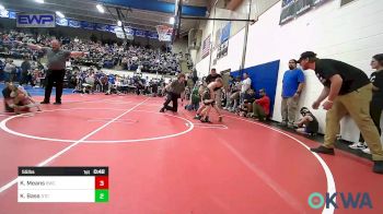 55 lbs Quarterfinal - Kruz Means, Brushy Wrestling Club vs Kayden Bass, Grove Takedown Club