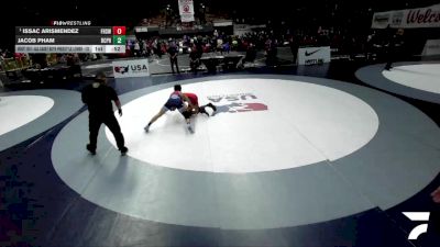 All Cadet Boys Freestyle Lower - 120 lbs Champ. Round 3 - Issac Arismendez, Frontier High School Wrestling vs Jacob Pham, Bellarmine College Prep High School Wrestling