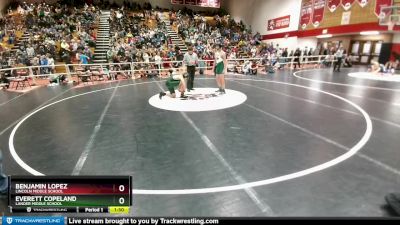 145 lbs Round 3 - Everett Copeland, Lander Middle School vs Benjamin Lopez, Lincoln Middle School