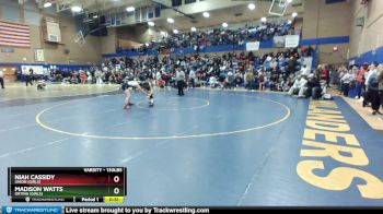 130lbs Cons. Round 8 - Niah Cassidy, Union (Girls) vs Madison Watts, Orting (Girls)