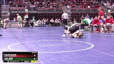 2A-150 lbs Champ. Round 2 - Caleb Olson, Union, LaPorte City vs Nile Sinn, Williamsburg