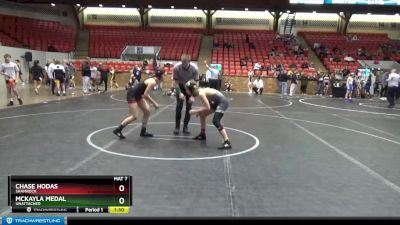 105 lbs Round 4 - Chase Hodas, Shamrock vs Mckayla Medal, Unattached