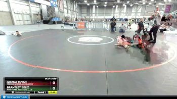 Round 2 - Brantley Beliz, Moses Lake Wrestling Club vs Ariana Tovar, Prosser Wrestling Academy