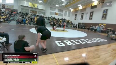 145 lbs Semifinal - Michael Paslay, Riverton Middle School vs Wade Gernhart, Powell Middle School