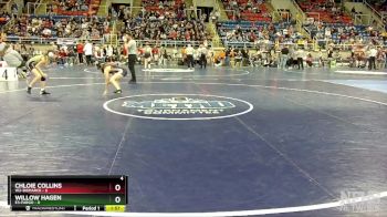 100 lbs Quarterfinal - Chloie Collins, W2-Bismarck vs Willow Hagen, E3-Fargo