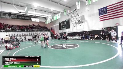 115 lbs Quarterfinal - Rori Rapan, La Quinta vs Rebecca Dezan, Upland