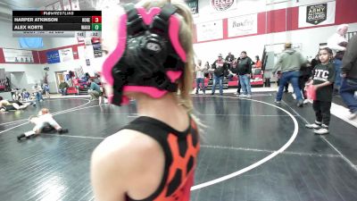 52 lbs Rr Rnd 1 - Harper Atkinson, Honey Badgers Wrestling Club vs Alex Korte, Wagoner Takedown Club
