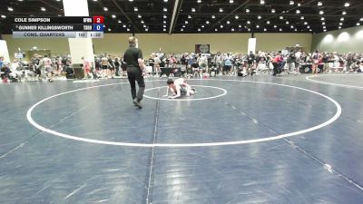 106 lbs Cons. Quarters - Cole Simpson, Black Fox Wrestling Academy vs Gunner Killingsworth, Three Style Of Oklahoma
