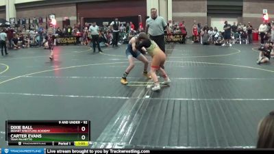 92 lbs Round 2 - Dixie Ball, Dehart Wrestling Academy vs Carter Evans, Team Palmetto