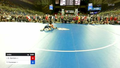 144 lbs Rnd Of 128 - Garrison Sartain, OK vs Tristan Forsman, TX