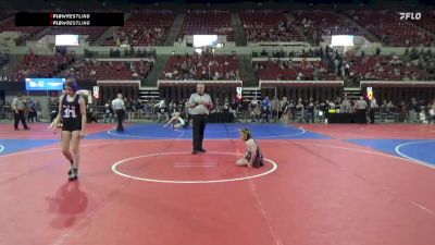 95 lbs Cons. Round 1 - Arabelle Laddusaw, No Team vs Isabella Cowan, Havre Girls