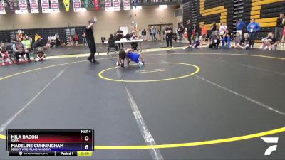 65 lbs Round 1 - Madeline Cunningham, Sebolt Wrestling Academy vs Mila Bagon, Iowa