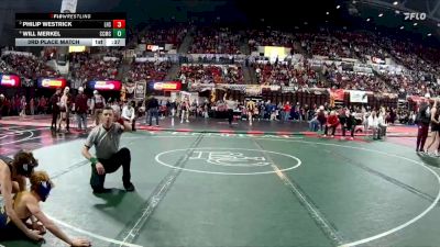 A - 118 lbs 3rd Place Match - Will Merkel, Custer Co. (Miles City) vs Philip Westrick, Lockwood (Billings)