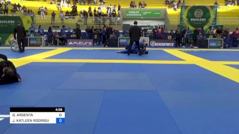 GLÁUCIA ARGENTA vs JOYCE KATLEEN RODRIGUES 2023 Brasileiro Jiu-Jitsu IBJJF