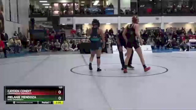 123 lbs Cons. Semi - Melanie Mendoza, King University vs Cayden Condit ...