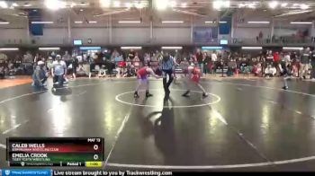 75 lbs Champ. Round 1 - Caleb Wells, Birmingham Wrestling Club vs Emelia Crook, Tiger Youth Wrestling