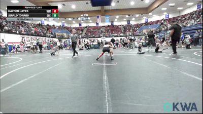 76 lbs Semifinal - Hayden Hayes, Weatherford Youth Wrestling vs Jerald Torres, OKC Saints Wrestling
