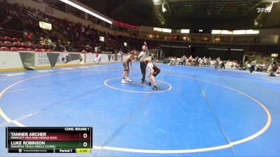 125 lbs Cons. Round 1 - Luke Robinson, Sonoran Trails Middle School vs Tanner Archer, Prescott Mile High Middle Scho