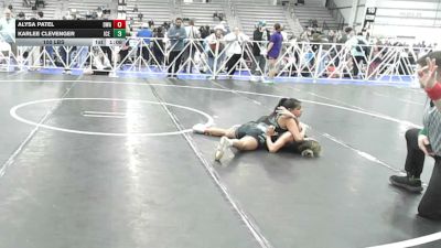 100 lbs Rr Rnd 3 - Alysa Patel, Diesel Wrestling Academy - HSG vs Karlee Clevenger, ICE Wrestling Pink - HSG