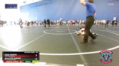 90 lbs Semifinal - Braxton Barnes, KS Thunderstruck vs Cole Martin, Greater Heights