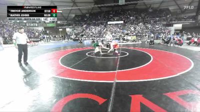 Boys 2A 120 lbs 1st Place Match - Trevor Anderson, Orting vs Mathis Johns, Woodland